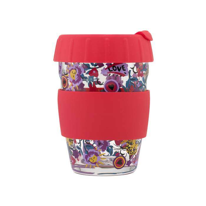 Pinball Ditsy Glass Travel Cup Purple