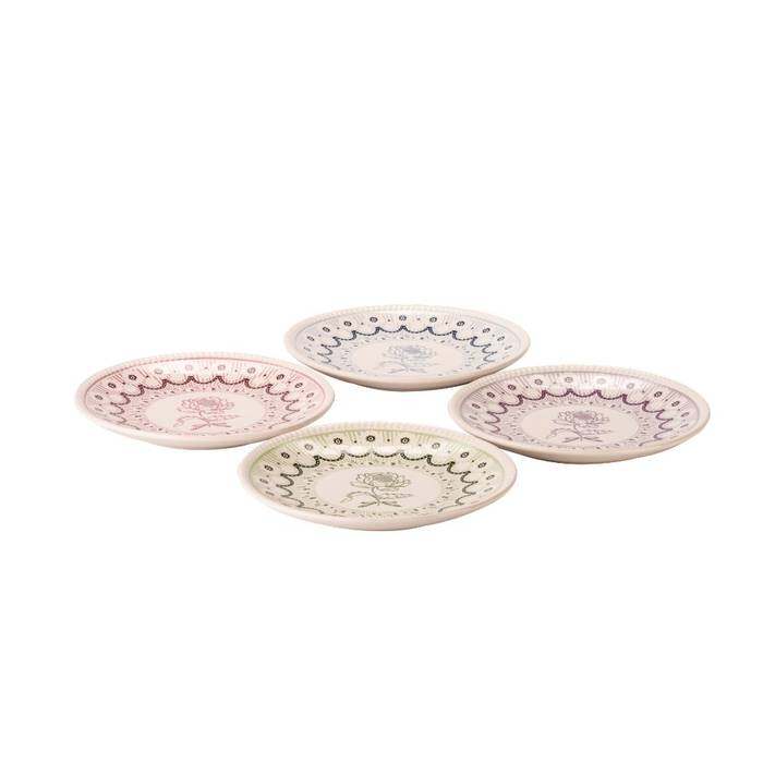 Set 4 Side Plate Spitalfields Silk Multi-color