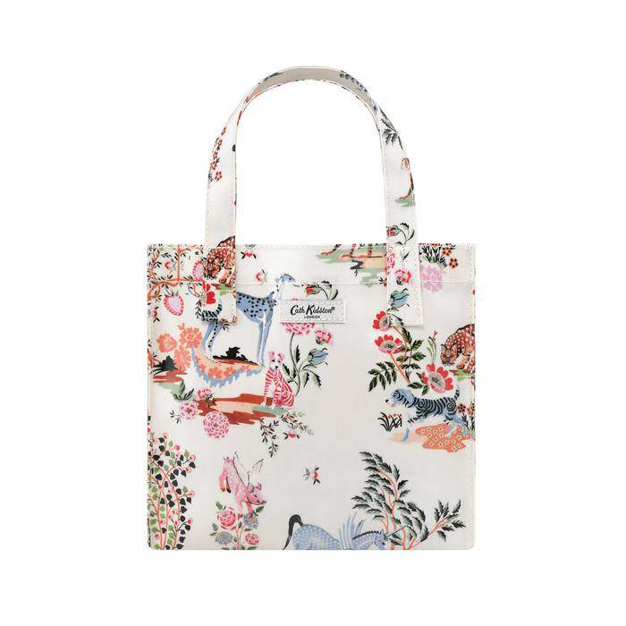 Small Bookbag Painted Kingdom  Cream