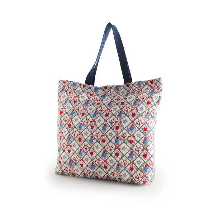 Female Foldaway Tote Paddington Check Ecru