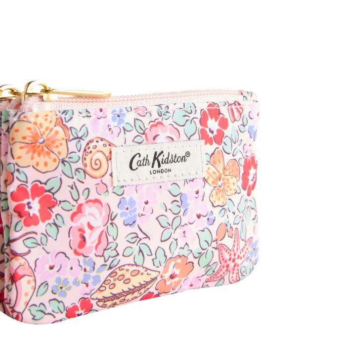 Double Zip Purse Beautiful Waters Ditsy Pink 1