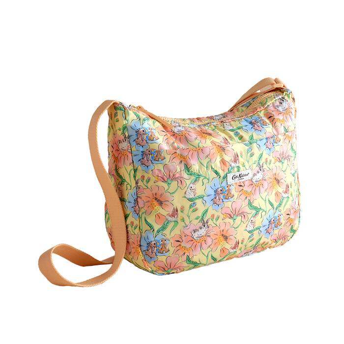 Female Foldaway Crossbody Bunnies Floral Yellow