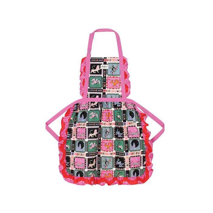 Frill Apron Spirit Animals Pink