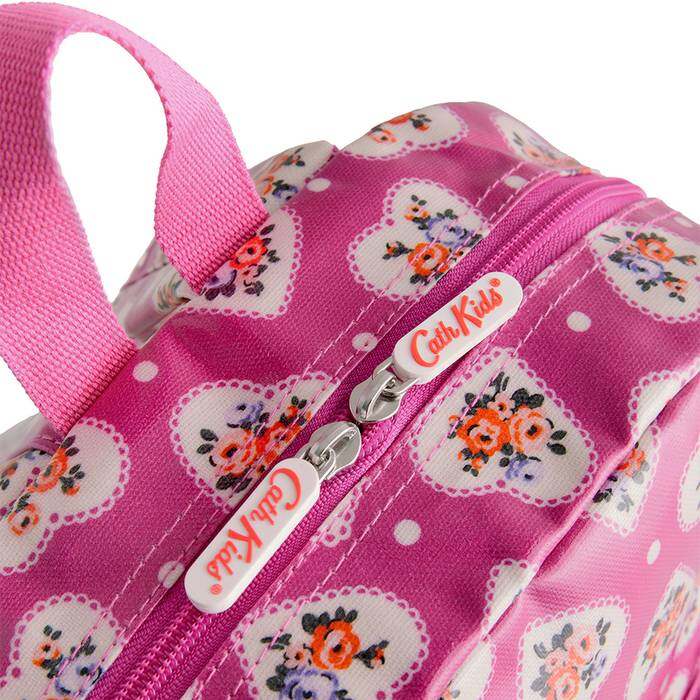 Kids Girl Large Backpack Lace Hearts Pink 1