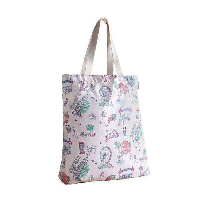 Female Foldaway Tote Lovely London Ecru