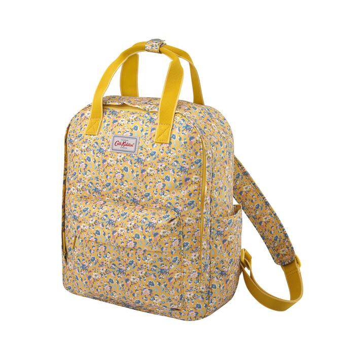 Recycled Utility Backpack Woodland Ditsy Deep Yellow 1