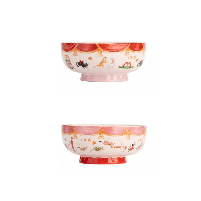 Multi-Color Set of 2 Dessert Bowls Nutcracker