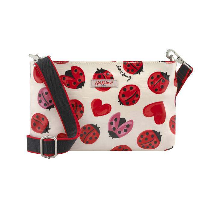 Small Zipped Cross Body Lovebugs Warm Cream
