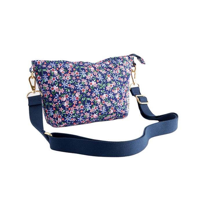 Female Compact Crossbody Raindrops Navy