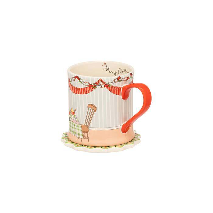 Table Mug & Coaster Christmas Table Multi