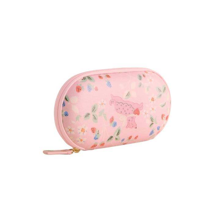 Female Glasses Case Puppy Floral Pink