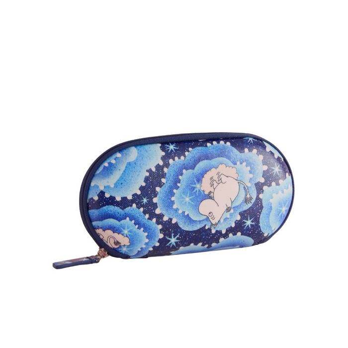 Female Glasses Case Moomin Clouds Blue
