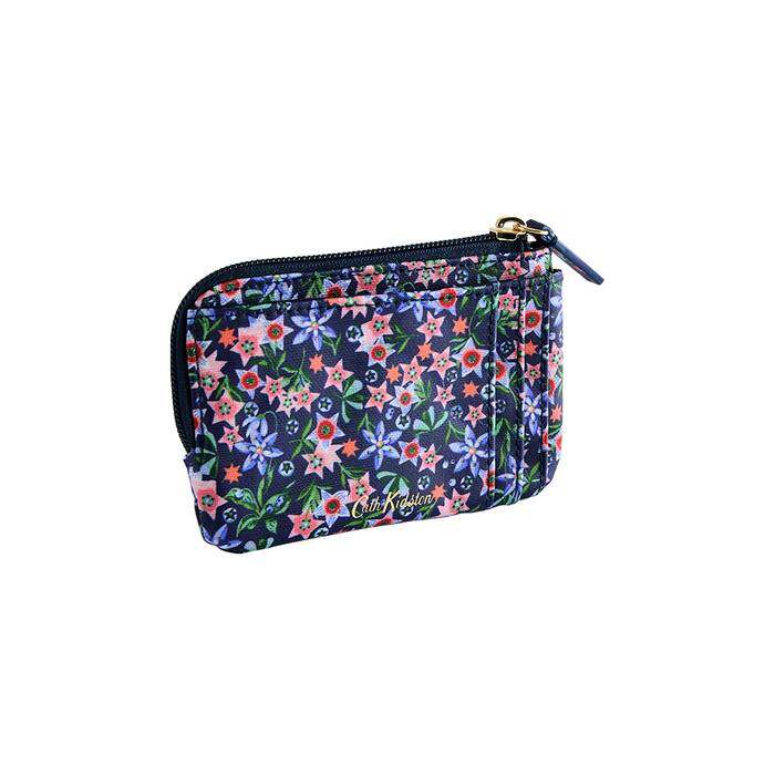 Female Card & Coin Purse Raindrops Navy