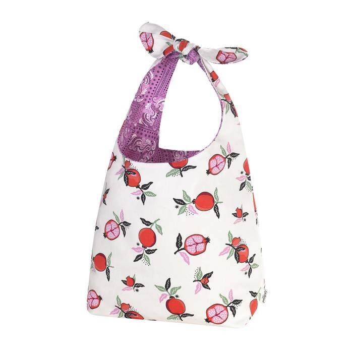 Large Reversible Knotted Shopper Pomegranate Cream 1