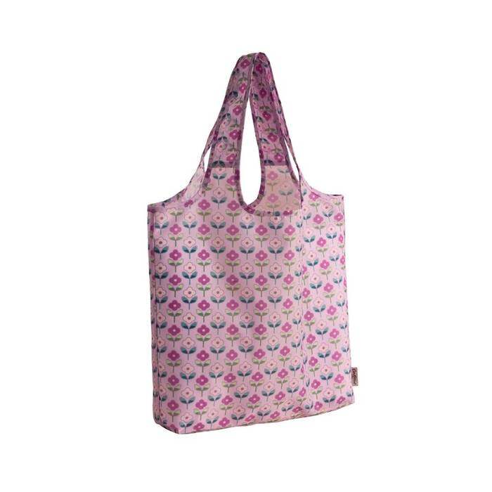 Female Foldaway Shopper Graphic Ditsy Purple