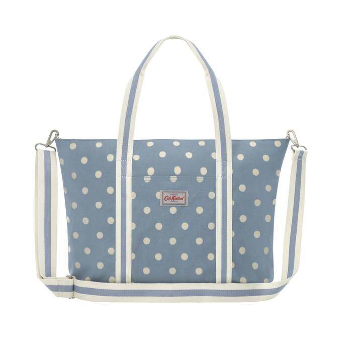Core Tote Nappy Bag Spot Cream Blue