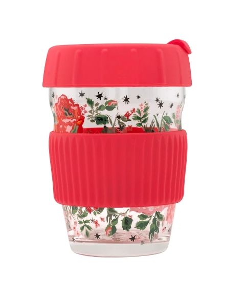 Glass Travel Cup 30 Years Rose Cream 1