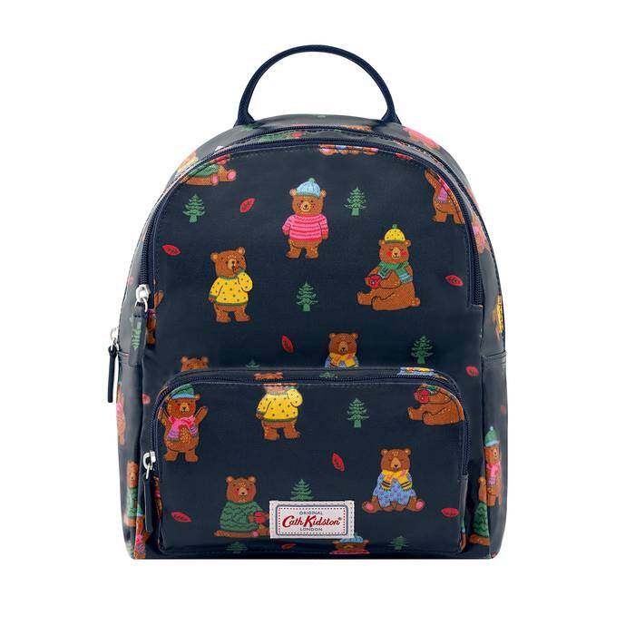 Small Backpack Woodland Bear Navy