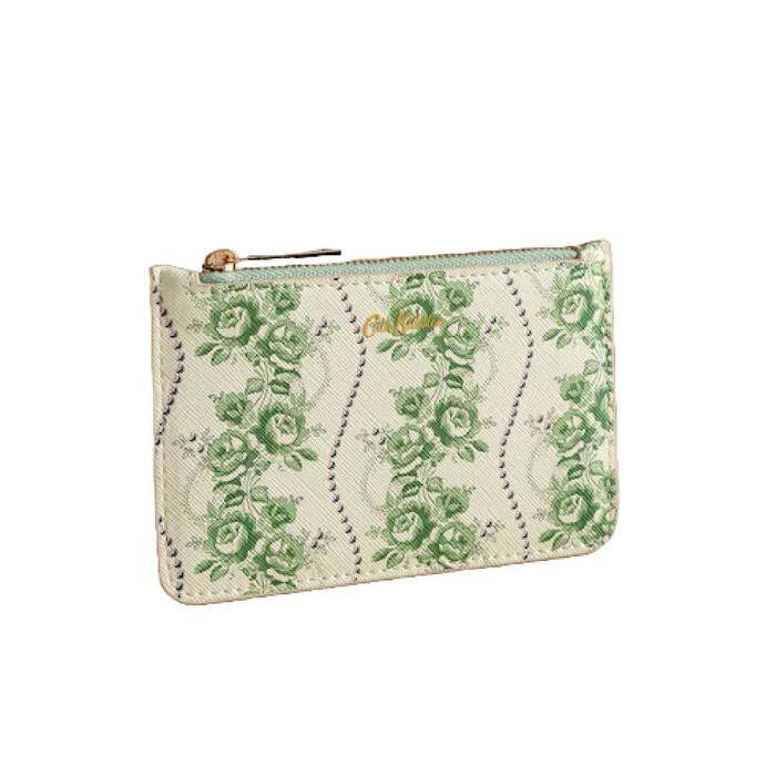 Female Charm Zip Purse Rose Pearl Minature Green