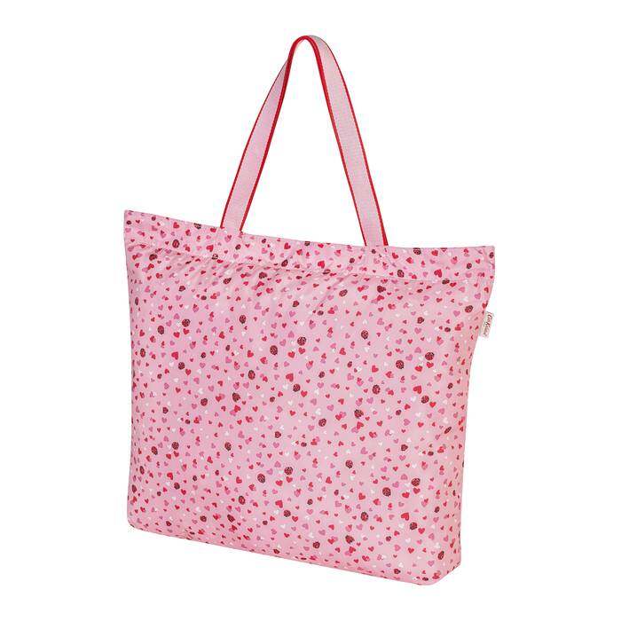 Large Foldaway Tote Mini Lovebugs Pale Rose 1