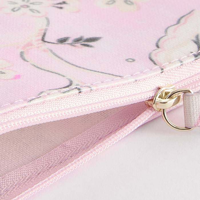 Female Zip Purse Decorated Floral Pink 1
