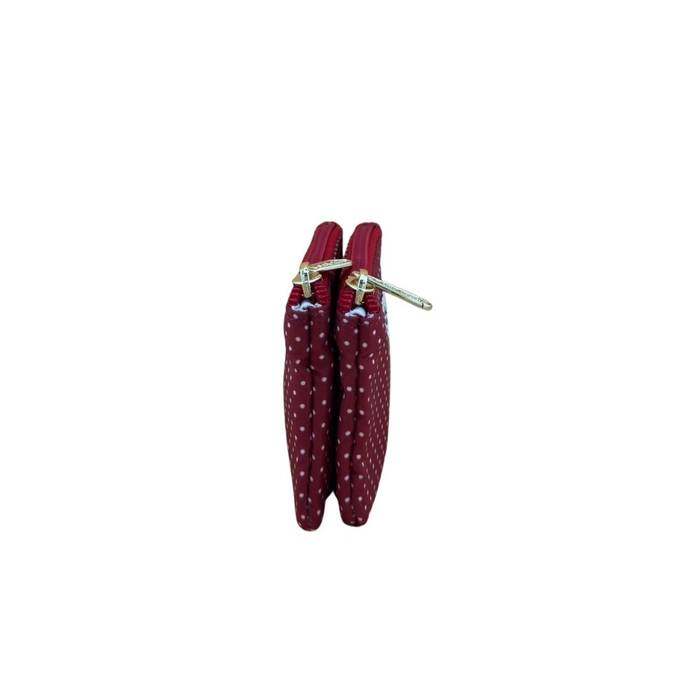 Female Double Zip Purse Spot Print Red 1