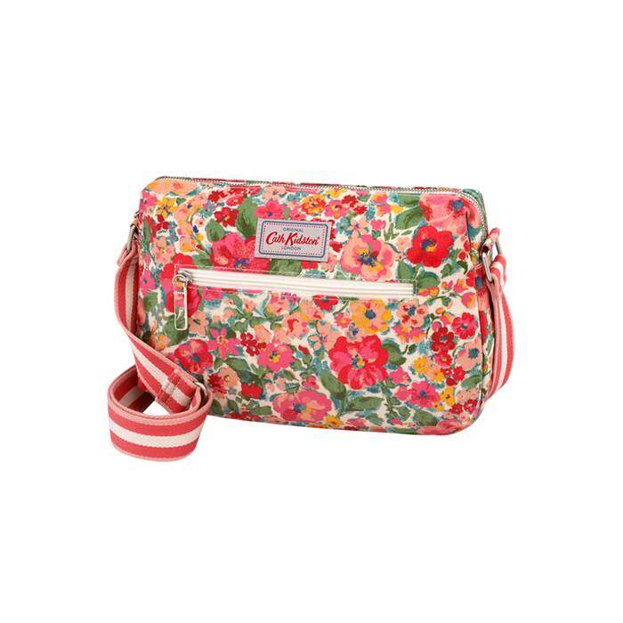 Double Zip Bag Small Painted Bloom  Warm Cream 1