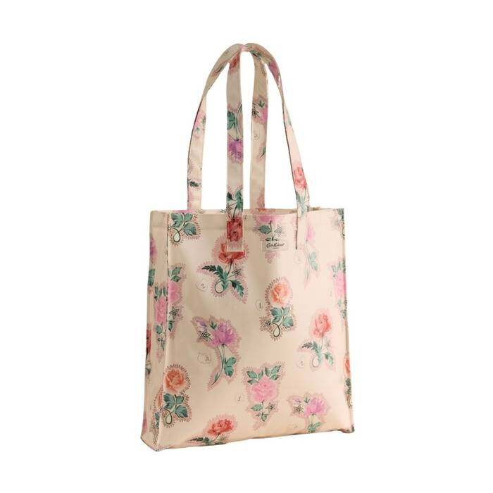 Female Large Bookbag Rainbow Rose Cream
