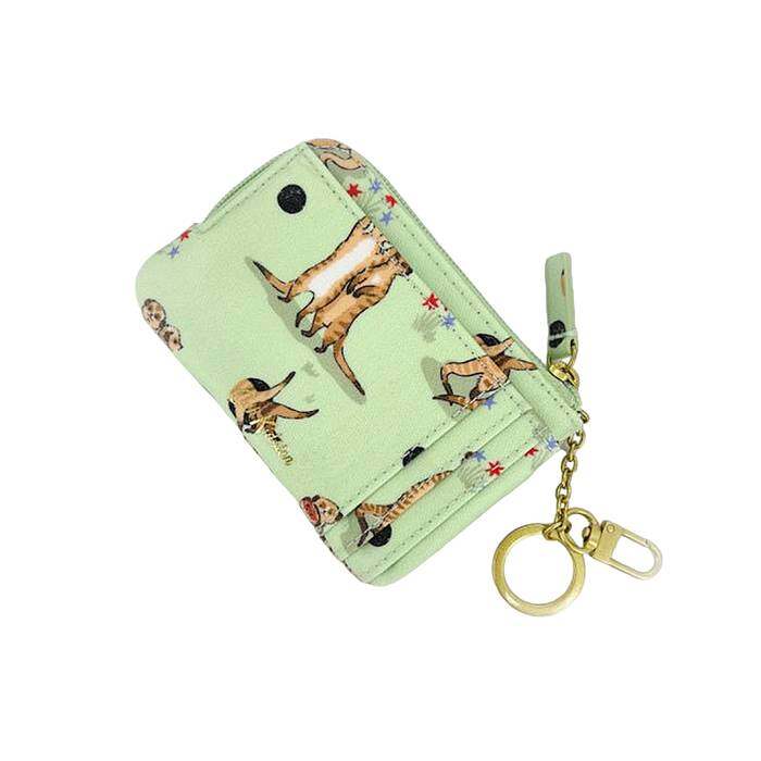 Card & Coin Purse Meerkats Green