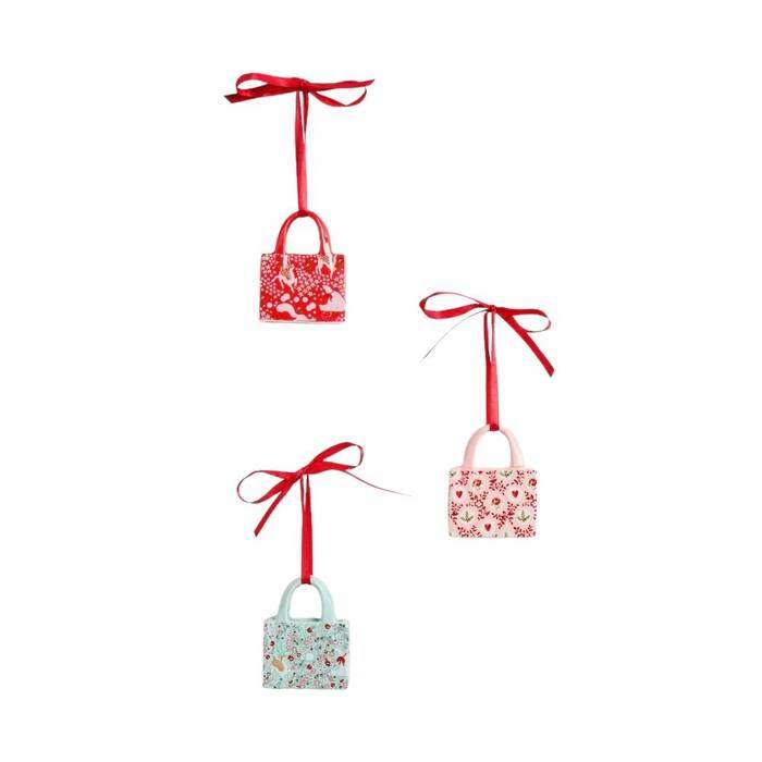 Set 3 Handbag Decorations Christmas Multi-Color