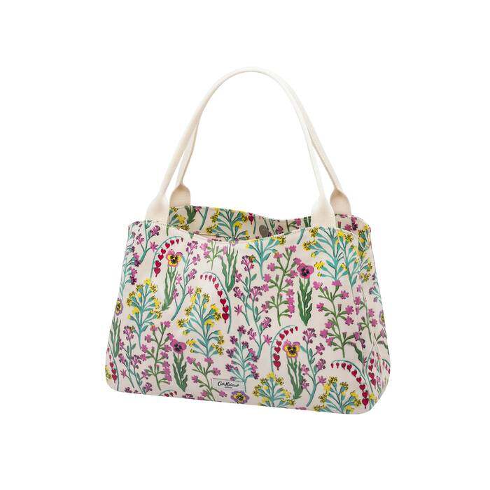 The New Day Bag Paper Pansies Cream