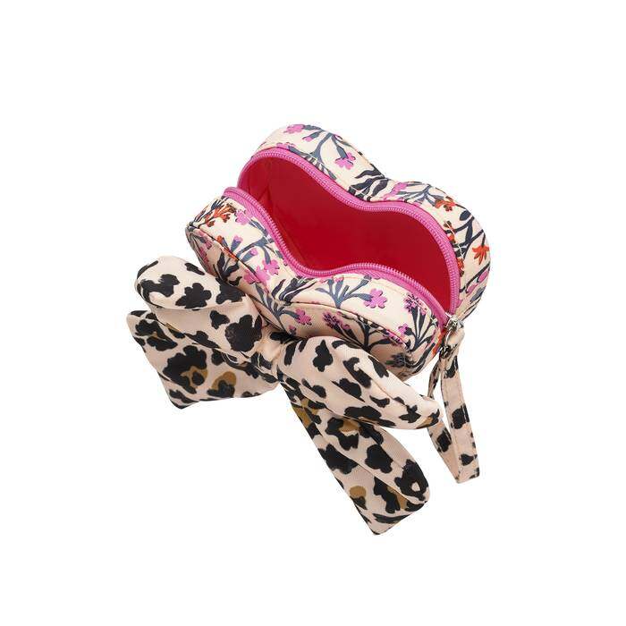 Kids Heart Bow Purse Paper Pansies Small Peach 0