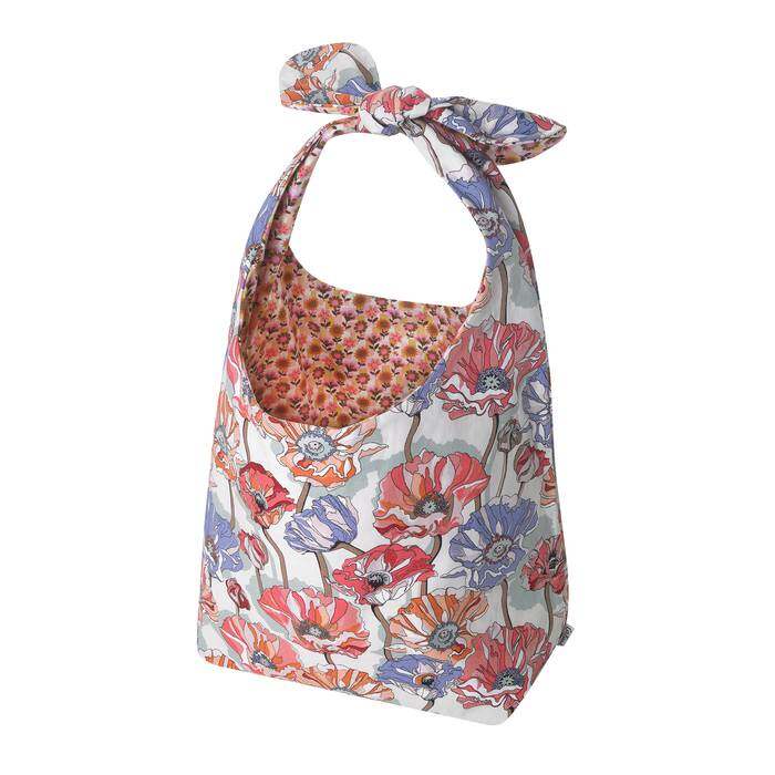 Large Reversible Knotted Shopper Summer Poppy Midscale Pink/Cream