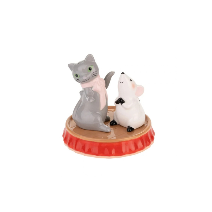 Multi-Color Salt & Pepper Shaker Cat & Mouse