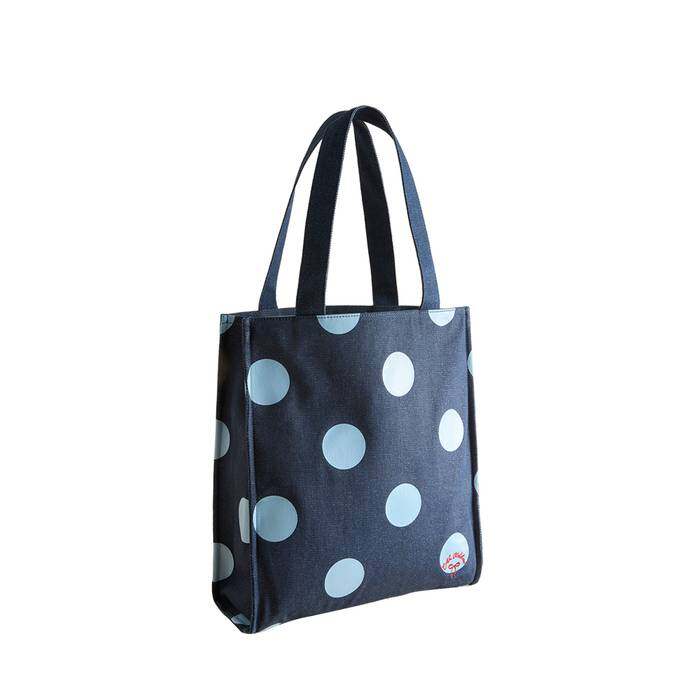 Female Large Bookbag Spot Print Denim