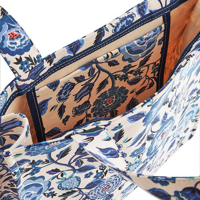 Large Bookbag Strawberry Garden Blue 1