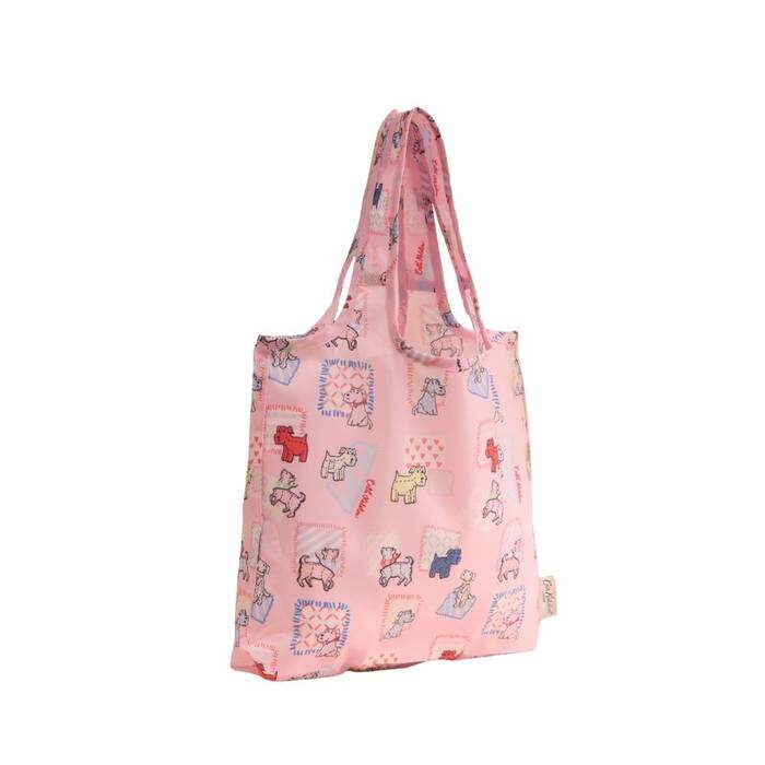 Female Mini Foldaway Shopper Teddy Dog Pink