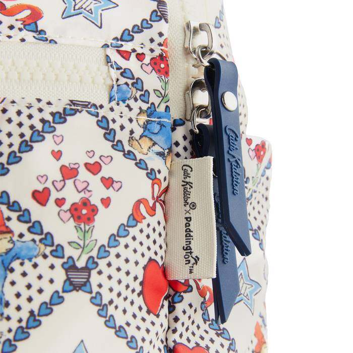 Female Foldaway Backpack Paddington Check Ecru 1