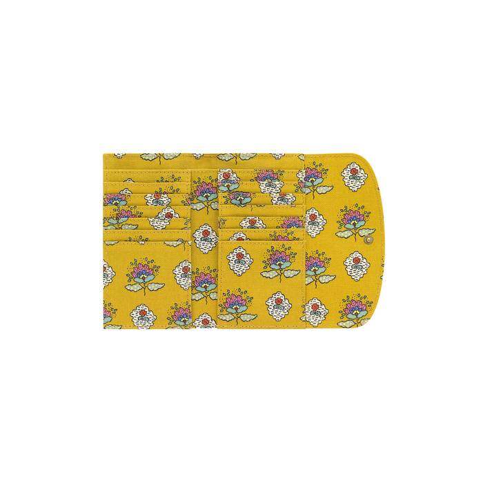 Foldover Wallet Stamp Paisley Mustard 1