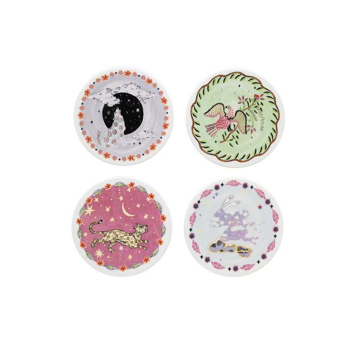 Set of 4 Coasters Spirit Animals Pink