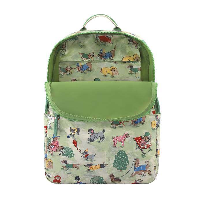 Foldaway Backpack Park Dogs Green 1