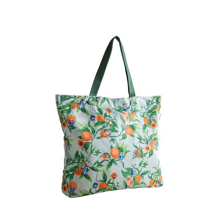 Female Large Foldaway Tote Paddington Oranges Green