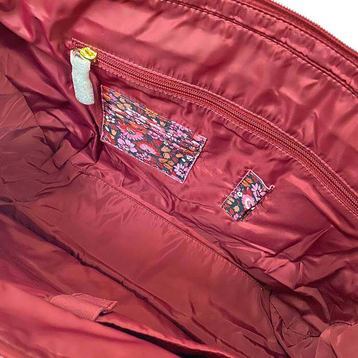 Female Tech Paded Organiser Shoulder Bag Archive Ditsy Berry Red 1