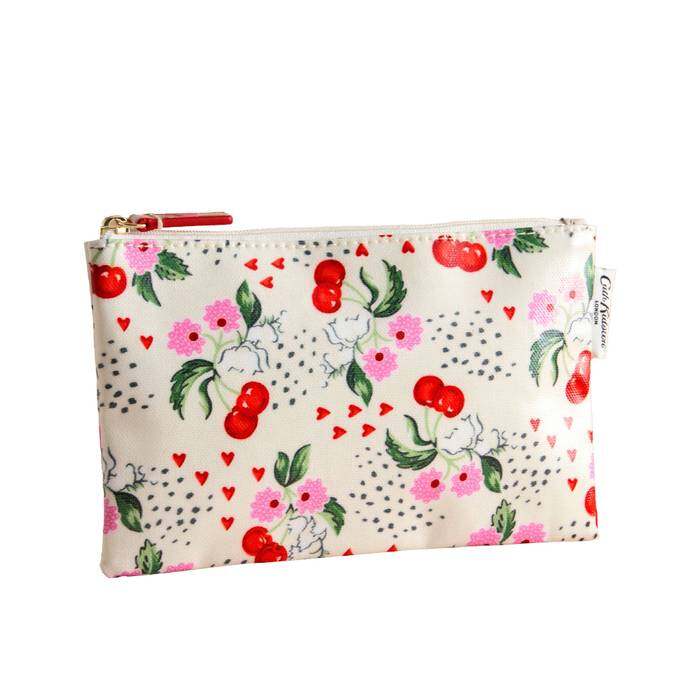 Female Zip Purse Cherry Bunches Ecru