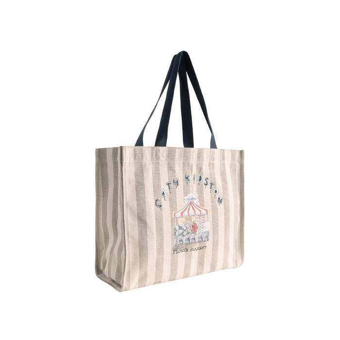 Female Shoulder Tote Cath Stripe Blue