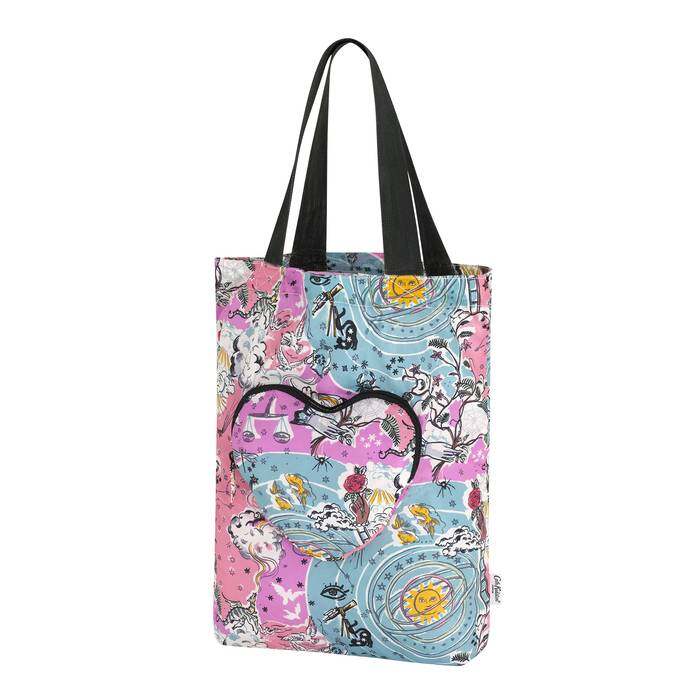 Foldaway Heart Tote Celestial Pink/Mint 1