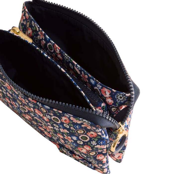 Female Triple Pouch Pearly Queen Ditsy Navy 1