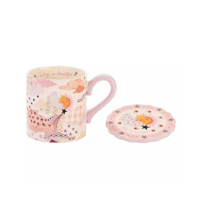 Set Mug & Coaster Cloud Ditsy Multi-color