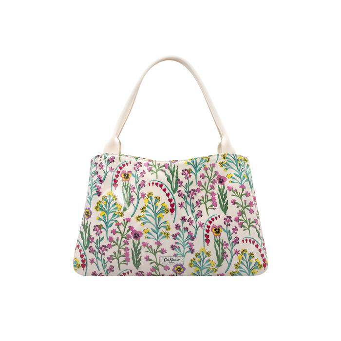 The New Day Bag Paper Pansies Cream 1