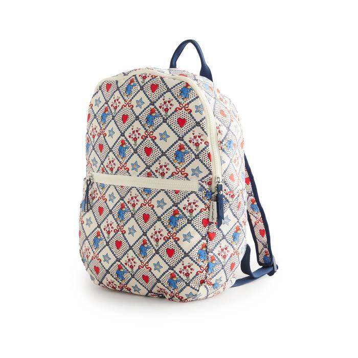 Female Foldaway Backpack Paddington Check Ecru